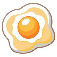 Fried egg over easy on transparency background vector