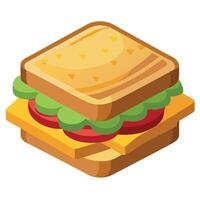 Delicious toast sandwich iolated on a white background vector