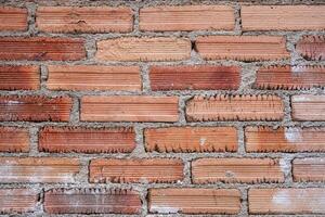 detail of an old brick wall, construction texture background photo