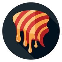 Crispy bacon with melted oil on black and blurry background vector