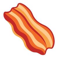 Fried bacon fried food isolated on a transparent background vector