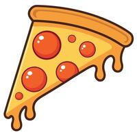 Slice of pepperoni pizza. with a crispy crust and gooey cheese vector