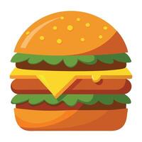An image of a double cheeseburger with melted cheese vector