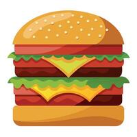 A double cheeseburger with bacon and lettuce vector