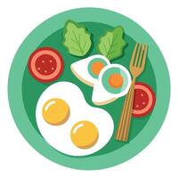 Hearty Breakfast with Eggs. Bacon. Avocado. and Spinach vector