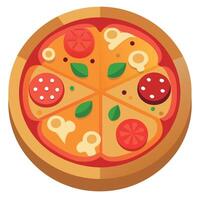 Im full made of toping on a pizza. image. no background vector
