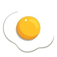 Fried egg. transparent and white background. top view. flat lay. vector