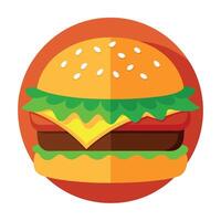 Hamburger with lettuce. tomato. and cheese on it. Food background vector
