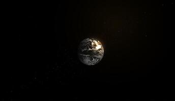 Surface of Earth planet in deep space. star and galaxy planet in outer space. view from orbit. Elements of this image furnished by NASA. photo