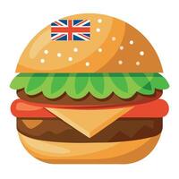 Burger with the lot Aussie burger Kiwi vector