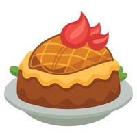 A large potato with bacon and cheese on top vector