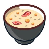 Creamy Cauliflower Clam Chowder with Bacon vector