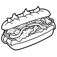 A philly cheesesteak sandwich with thinly sliced beef melted cheese and sautaced onions isolated on vector