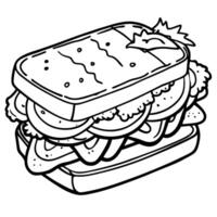 Delicious sandwich featuring crispy bacon. fresh tomatoes. and arugula on toasted bread. perfect for vector