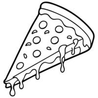 A slice of pizza with a crispy crust. melted cheese. and a variety of toppings. It is isolated on a vector