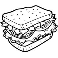 Classic BLT sandwich with bacon. lettuce. tomato. and mayo . BLT. sandwich. bacon. lettuce. tomato. vector