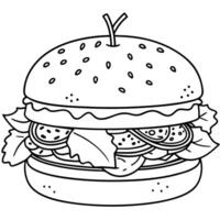 Close-up shot of a vegan burger with a beetroot patty and all the traditional fixings. displayed on vector