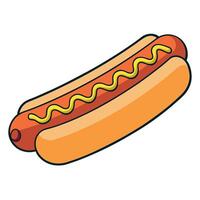 Hot dog with all the tasty toppings flat design front view delicious snack theme 3D render Triadic C vector