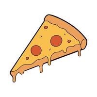 A slice of pizza with a crispy crust. melted cheese. and a tangy tomato sauce. It is isolated on a w vector