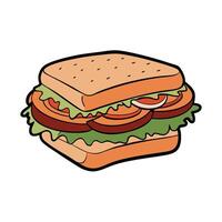 A classic BLT sandwich with crispy bacon. lettuce. and tomato. against a simple. neutral background vector