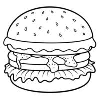 A gourmet bison burger with melted cheese is placed on a fluffy brioche bun. offering a rich and uni vector