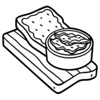 Gourmet food item. savor tasty bacon jam on a rustic wooden board a must-have for breakfast and brun vector