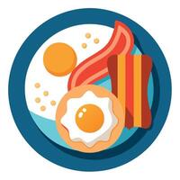 Delicious Breakfast with Eggs and Bacon vector