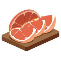 Jamon slices on the board. Selective focus. vector