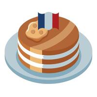 A white plate topped with bacon and eggs vector