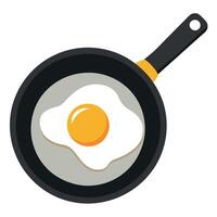 Fried Egg In A Pan with Copy Space Area vector