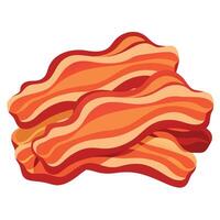 A pile of bacon is on a white background vector
