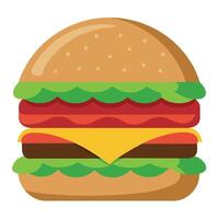 Burger with beef isolated on transparent background vector