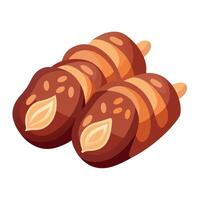 Crispy Bacon-Wrapped Dates with Almonds vector