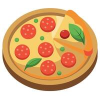 Classic Pizza On Transparent Background vector