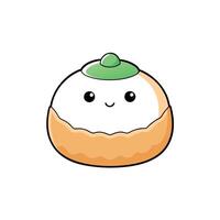 Daifukumochi. or Daifuku. is a Japanese confection consisting of a small round mochi stuffed with sw vector