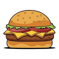 Close-up of a greasy cheeseburger with dripping cheese and bacon. highlighting bad fats. on a rustic vector
