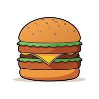Huge towering burger loaded ingredient with cheese collection set. isolated transparent background w vector