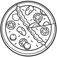 Illustrate a picture-perfect image of a loaded meat lovers' pizza with pepperoni. sausage. bacon. an vector