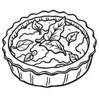 Delicious quiche with crispy bacon. spinach. and cheese in a flaky crust. perfect for brunch or a sa vector