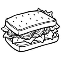 Classic BLT sandwich with crispy bacon. lettuce and tomatoes isolated on white background with studi vector