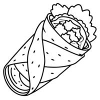 Chicken caesar salad wraps with bacon tomatoes lettuce and cheese Twist on tortilla burrito sandwich vector