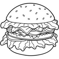 Bacon cheeseburger hamburger with BBQ sauce and lettuce on black background. bacon. cheeseburger. ha vector
