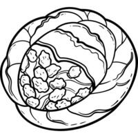 Brussel sprouts roasted with balsamic glaze and bacon bits. photo for the restaurant menu. macro pho vector