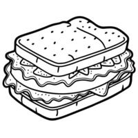 A close-up view of a gourmet sandwich with layers of melted cheese. crispy bread. and fresh ingredie vector