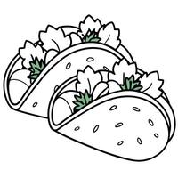 Three tacos with meat. tomatoes. and cilantro on a gray surface Garnished with a green leafy garnish vector