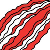 A macro image of a texture of freshly cooked red greasy crispy turkey bacon. Close-up. filling the f vector