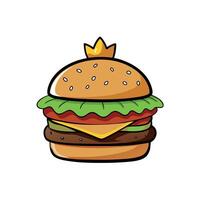 A Cheeseburger with beef. lettuce. tomato. onion and cheese. Cucumber with dark background with crow vector