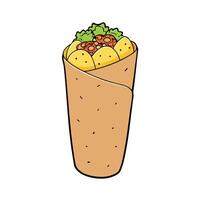 Breakfast Burrito with Scrambled Egg isolated on transparent background Remove . Clipping Path. p vector