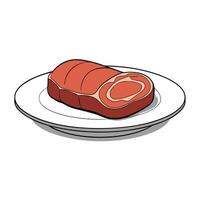 Close-up photograph of raw pork meat on a white plate. perfect for a special diet. with copy space i vector