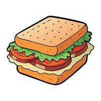Blt sandwich with toasted bread. crispy bacon. fresh lettuce. and juicy tomatoes is making your mout vector